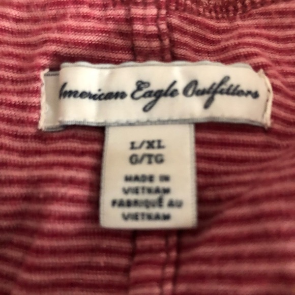 American Eagle Outfitters size X-large pink striped cotton stretch tee - Picture 2 of 8